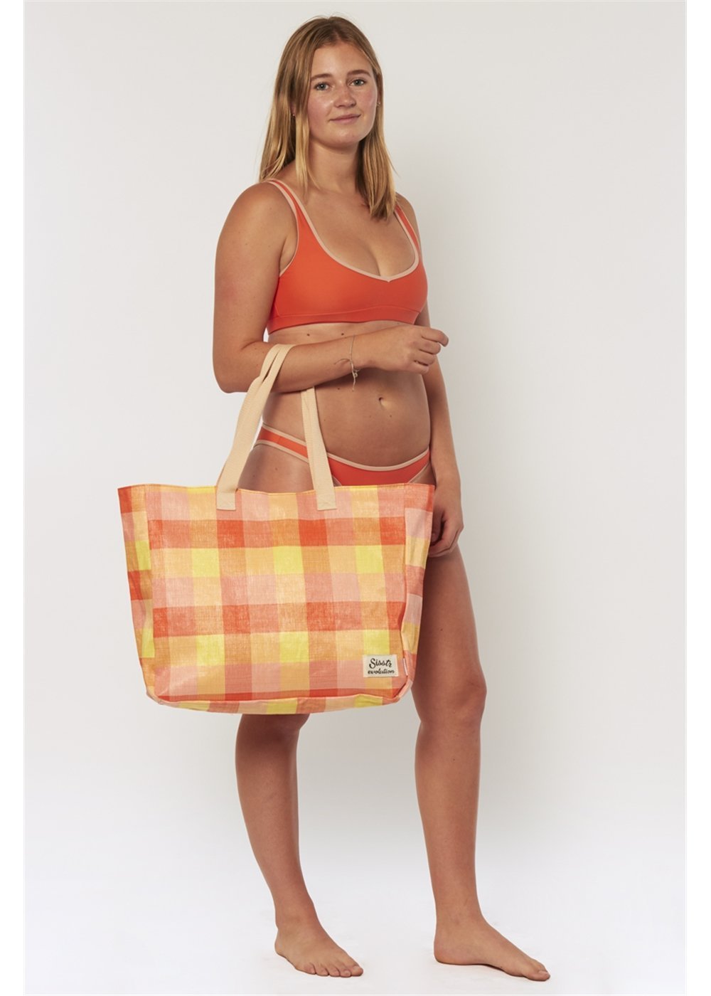 Sisstr Beach Plaid Tote (Guava) - KS Boardriders Surf Shop