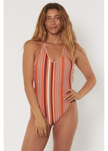 Sisstr Stripe Plunge One Piece (Rosie) - KS Boardriders Surf Shop