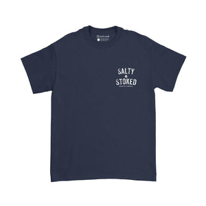South Swell Salty & Stoked Tee (Navy) - KS Boardriders Surf Shop