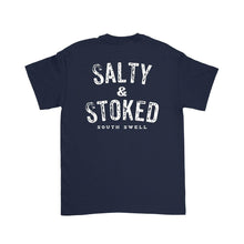 Load image into Gallery viewer, South Swell Salty &amp; Stoked Tee (Navy) - KS Boardriders Surf Shop