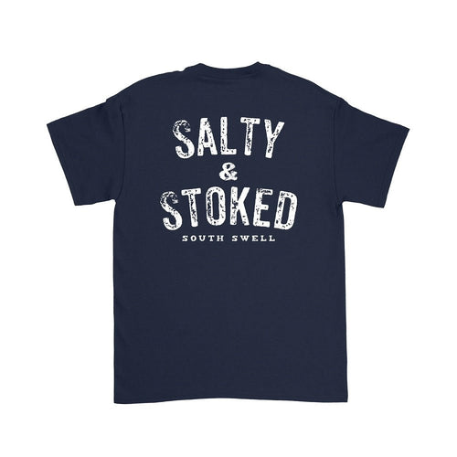 South Swell Salty & Stoked Tee (Navy) - KS Boardriders Surf Shop