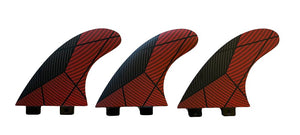 Thruster Fins (Red/Black) - FCS plug - KS Boardriders Surf Shop