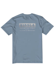 Vissla Blockhead Organic SS Tee (Faded Denim) - KS Boardriders Surf Shop