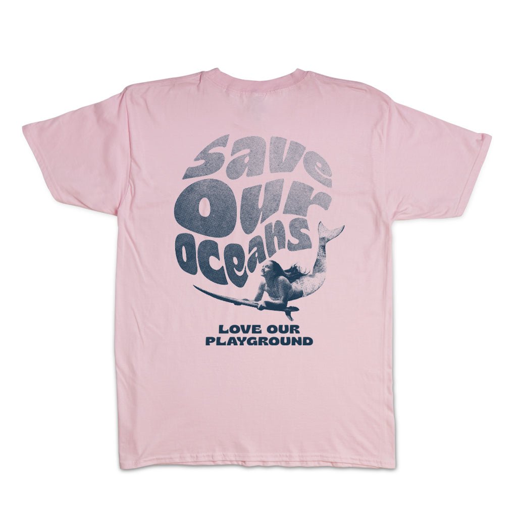 Wave Velocity Save Our Ocean Tee (Pink) - KS Boardriders Surf Shop