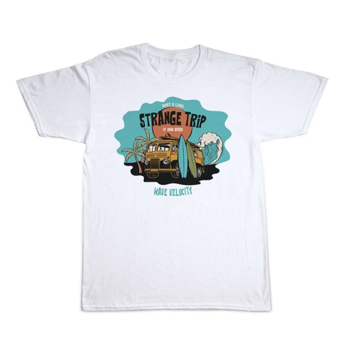 Wave Velocity Strange Trip Tee (White) - KS Boardriders Surf Shop